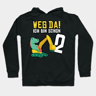 Kinder Bagger 2 Geburtstag Jungen Dino Hoodie